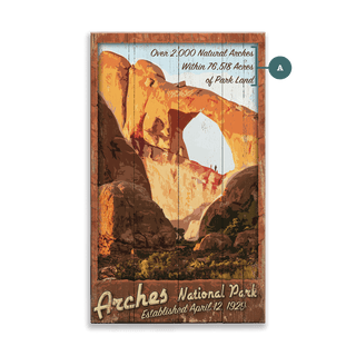 Arches National Park: Historic 1929 Edition - Wood & Metal Wall Art Out West Design