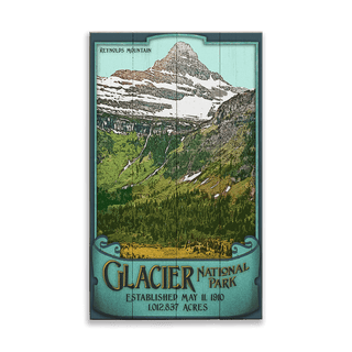 Reynolds Mountain at Glacier National Park: Smooth Finish - Wood & Metal Wall Art Out West Design