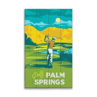 Palm Springs Gold: Smooth Finish - Wood & Metal Wall Art Out West Design