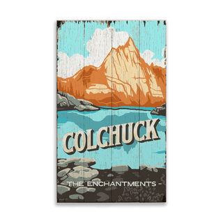 Colchuck: The Enchantments: Distressed Finish - Wood & Metal Wall Art Out West Design