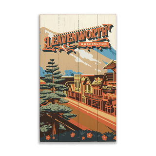 Leavenworth, Washington: Smooth Finish - Wood & Metal Wall Art Out West Design