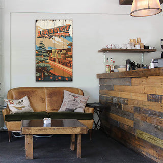 Leavenworth, Washington: Distressed Finish - Wood & Metal Wall Art Out West Design