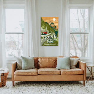 Going to the Sun Glacier National Park: Smooth Finish - Wood & Metal Wall Art Out West Design