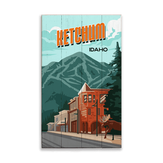 Ketchum & Bald Mountain: Smooth Finish - Wood & Metal Wall Art Out West Design