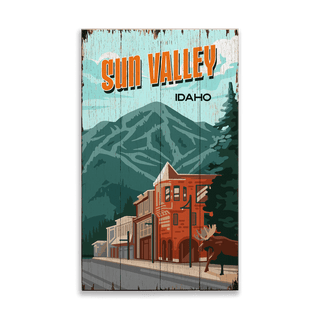 Sun Valley & Bald Mountain: Distressed Finish - Wood & Metal Wall Art Out West Design