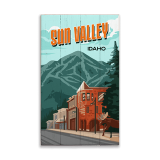 Sun Valley & Bald Mountain: Smooth Finish - Wood & Metal Wall Art Out West Design