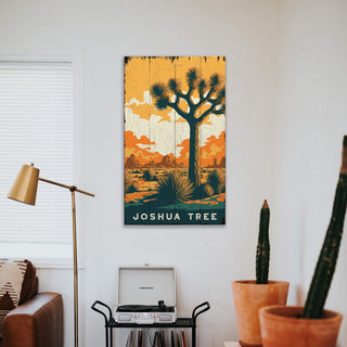 Sunset at Joshua Tree: Distressed Finish - Wood & Metal Wall Art by Out West Design