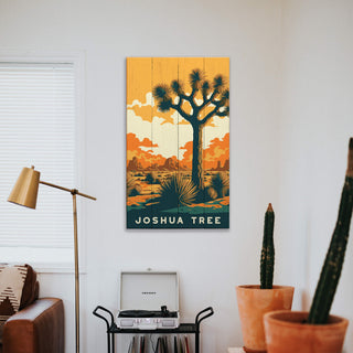 Sunset at Joshua Tree: Smooth Finish - Wood & Metal Wall Art by Out West Design