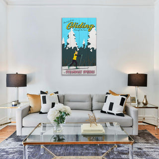 Gliding Through the Trees Ski Sign- Wood & Metal Wall Art