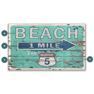 Route to the Beach - Wood & Metal Wall Art by Out West Design