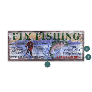 Big River Fly Fishing - Wood & Metal Wall Art Wood by Out West Design