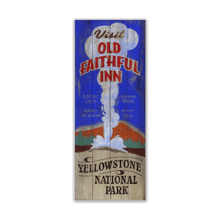 Old Faithful Inn - Wood & Metal Wall Art Wood Out West Design