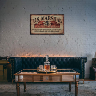 Personalized U.S. Marshal Western Sign - Wood & Metal Wall Art