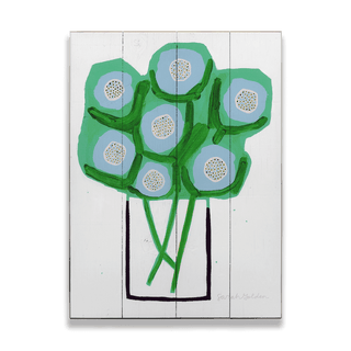 Green Floral Bouquet - Wood & Metal Wall Art