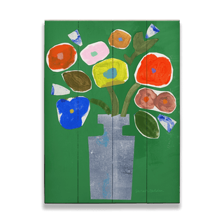 Green Collage Bouquet - Wood & Metal Wall Art