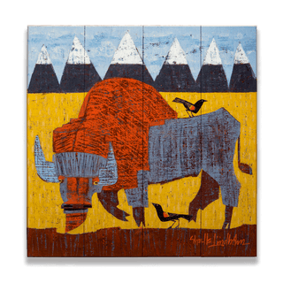 Big Sky Bison - Wood & Metal Wall Art Shelle Lindholm