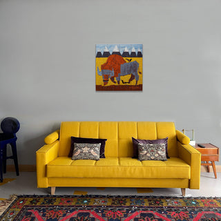 Big Sky Bison - Wood & Metal Wall Art Shelle Lindholm