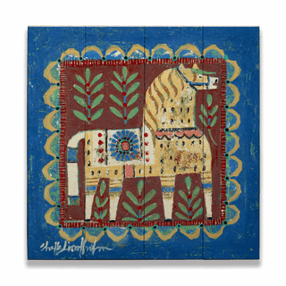 Cream Dala Horse - Wood & Metal Wall Art Shelle Lindholm