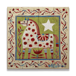 Red Dala Horse - Wood & Metal Wall Art Shelle Lindholm