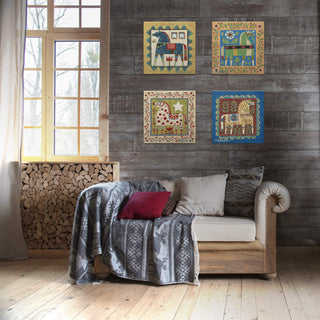 Red Dala Horse - Wood & Metal Wall Art Shelle Lindholm