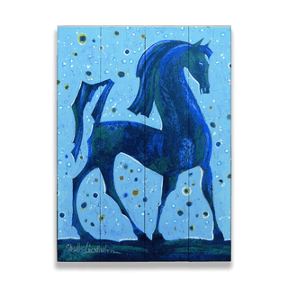 The Blue Walk - Wood & Metal Wall Art
