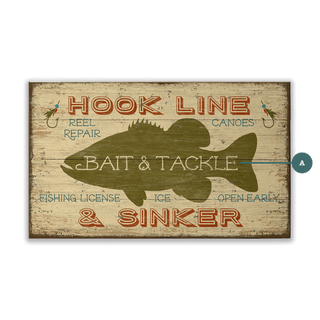 Bait and Tackle - Wood & Metal Wall Art Suzanne Nicoll