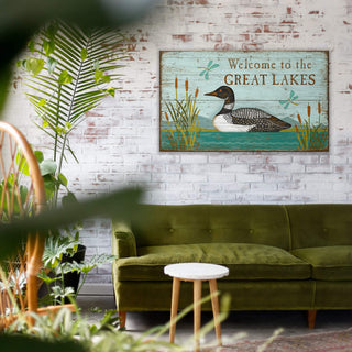 Lake and Loon: Personalized - Wood & Metal Wall Art