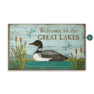 Lake and Loon: Personalized - Wood & Metal Wall Art
