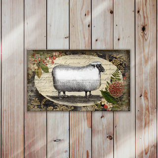 Farmhouse Sheep - Wood & Metal Wall Art