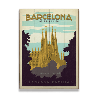 Barcelona: Sagrada Familia - Wood & Metal Wall Art Wood & Metal Wall Art Anderson Design Group Wood 17" x 23"