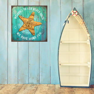 Beach House Starfish – Rustic Coastal Wall Decor Wood & Metal Wall Art Meissenburg Designs