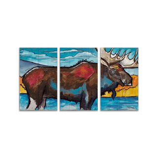 The Majestic Moose: 3-Piece Wood & Metal Wall Art Ed Anderson