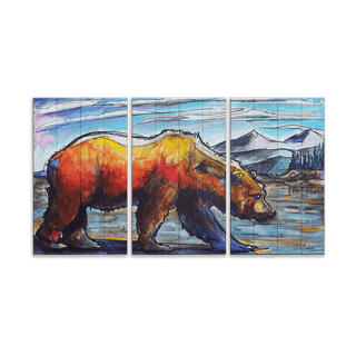 Grizzly Country: 3-Piece Wood & Metal Wall Art Ed Anderson