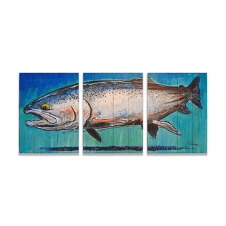 Steelhead Splendor: 3-Piece Wood & Metal Wall Art Ed Anderson