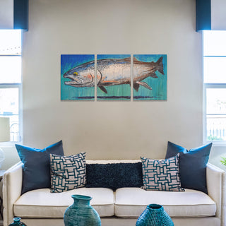Steelhead Splendor: 3-Piece Wood & Metal Wall Art Ed Anderson