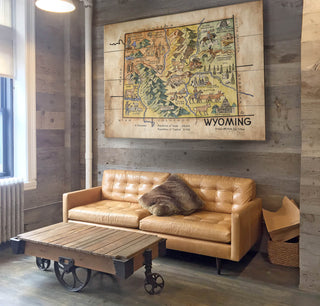 Wyoming Heritage Map: Illustrated Map - Wood & Metal Wall Art Wood & Metal Wall Art Lisa Middleton