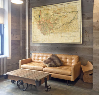 Historic Map of the Montana Territory - Wood & Metal Wall Art by Lisa Middleton