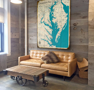 Chesapeake Bay, MD, VA, DE - Wood & Metal Wall Art Lake Art