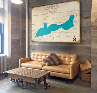 Lake Geneva, Wisconsin - Wood & Metal Wall Art Lake Art