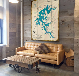 Lake Chatuge, North Carolina & Georgia - Wood & Metal Wall Art Lake Art