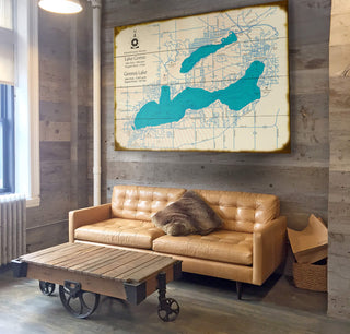 Lake Como and Lake Geneva, Wisconsin - Wood & Metal Wall Art by Lake Art