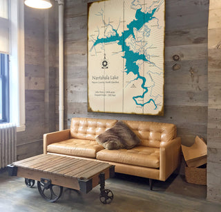 Nantahala Lake, North Carolina - Wood & Metal Wall Art by Lake Art