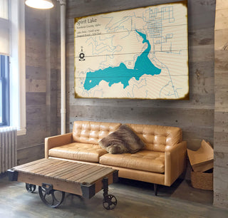 Spirit Lake, Idaho - Wood & Metal Wall Art Lake Art