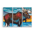 Contemporary 3-Piece Moose Box Art - Moose