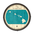 Hawaiian Islands Wooden Barrel End Map - Hawaiian Islands Barrel End