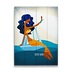 Curly Black Haired Mermaid Large Sign - Curly Black Haired Mermaid Large Sign