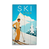 Ski Slope Woman Resort Town Sign - Ski Slope Woman Resort Town Sign