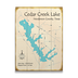 Cedar Creek Lake Texas Map Sign - Cedar Creek Lake, TX