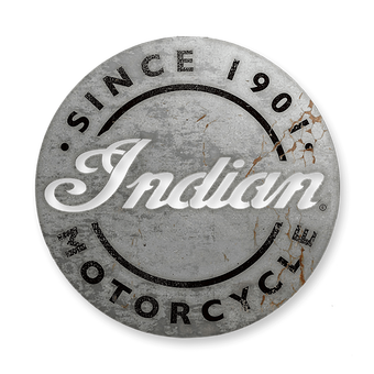 Indian Motorcycle Vintage Aluminum Cutout Round Sign
