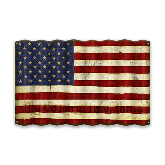 American Flag - Corrugated Metal Sign